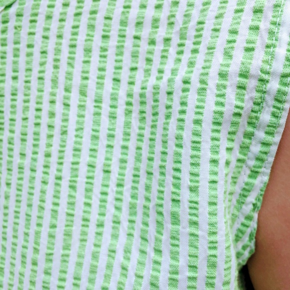 Vintage Green Seer Sucker Romper Dress Sears - Picture 8 of 8